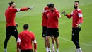 Berbekal kemenangan dalam uji coba terakhir dan di babak playoff menjadi motivasi tersendiri bagi Georgia untuk tampil maksimal melawan Turki. (INA FASSBENDER/AFP)