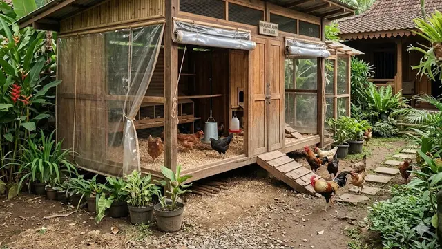 Kandang Semi Tertutup dengan Sistem Tirai Fleksibel