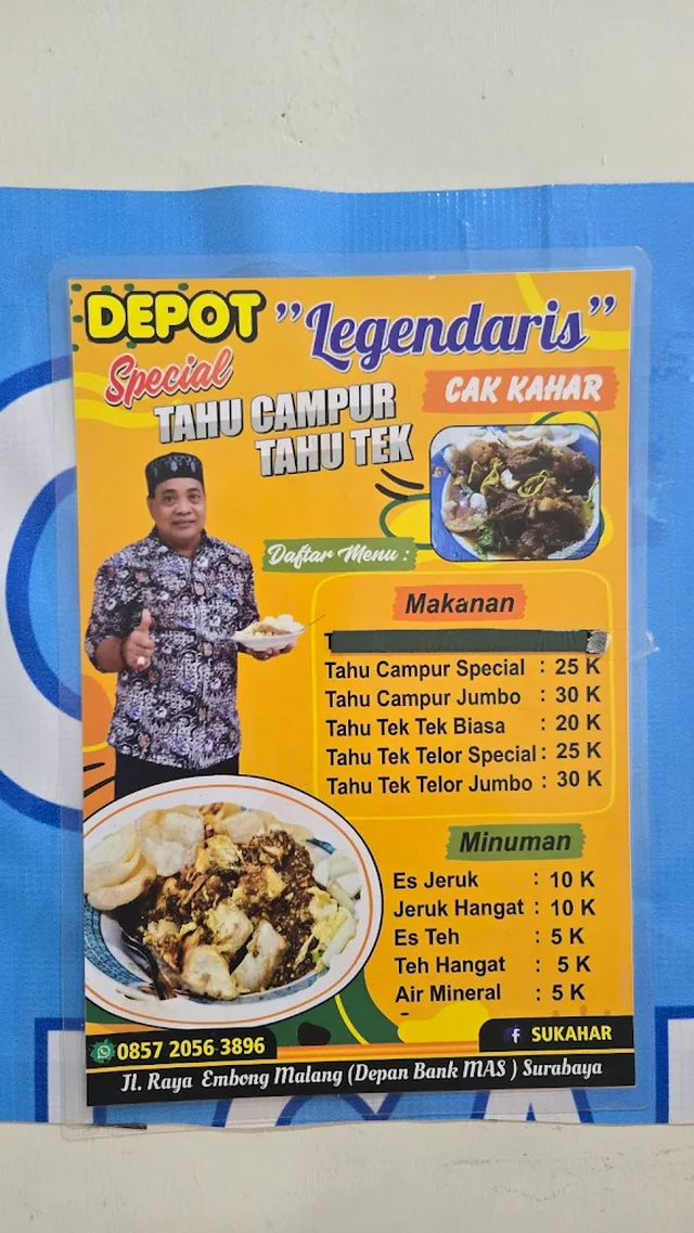 3. Tahu Tek Cak Kahar