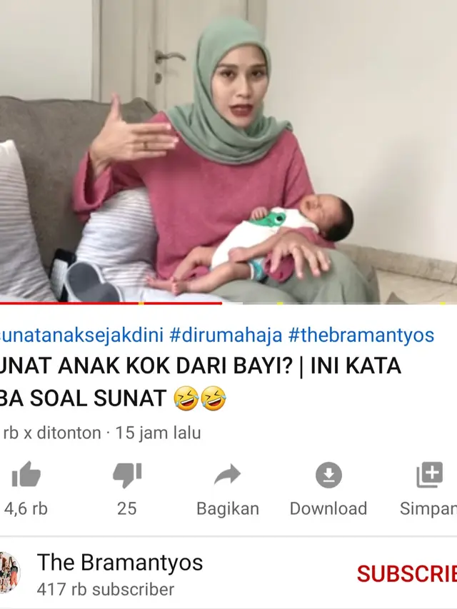 Unggahan Zaskia Adya Mecca. (Foto: YouTube The Bramantyo)