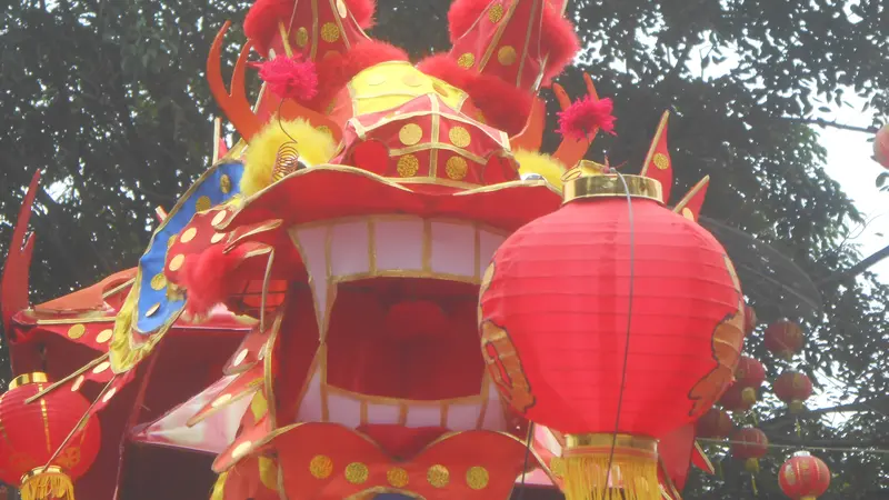 Atraksi naga ramaikan Festival Cap Go Meh di Kota Pontianak.