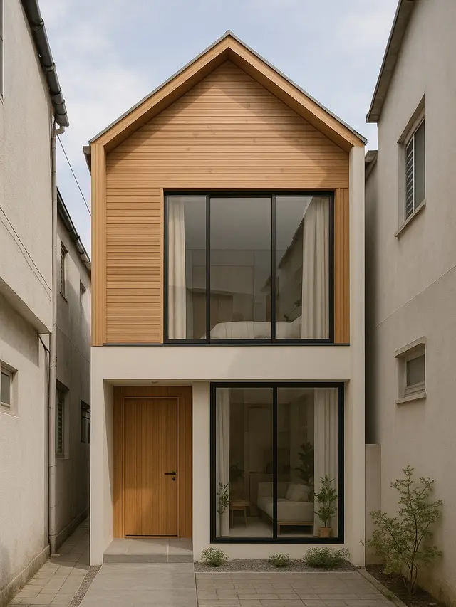 Model Rumah Japandi 2 Lantai 2025 di Gang Sempit