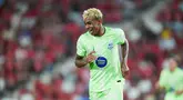 Barcelona memulai musim La Liga 2025/2026 dengan performa mengesankan. Blaugrana meraih kemenangan meyakinkan 3-0 saat berkunjung ke kandang Real Mallorca di Stadion Son Moix pada Minggu (17/8/2025) dini hari WIB. (AP Photo/Joan Mateu Parra)