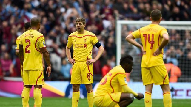 Ekspresi para penggawa Liverpool usai takluk dari Aston Villa di semi final FA Cup
