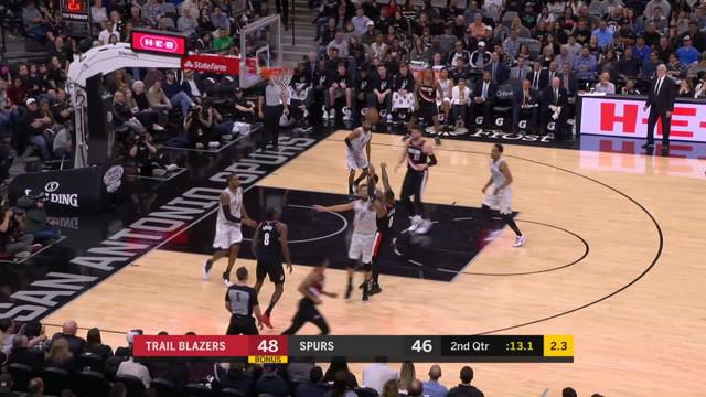 DeMar DeRozan memimpin Spurs dengan 21 poin dan delapan rebound untuk mengalahkan Trail Blazers, 108 - 103.