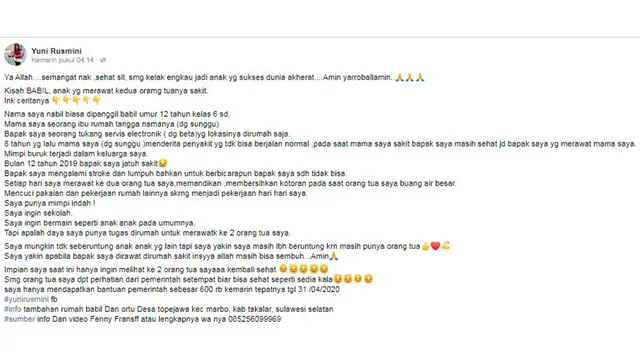 bocah merawat orang tua
