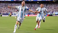 Selebrasi Lionel Messi saat Argentina melawan Aljazair di Piala Dunia 2026 (AFP)