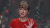 Taylor Swift promosikan album ke-12 nya "The Life of a Showgirl". (dok. Instagram @taylornation/https://www.instagram.com/reel/DO1Jvq-kXcR/?igsh=cGZqdWFhbnQ1OW82/Naura Rizkiawan)
