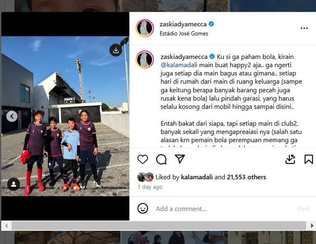 Skill sepak bolanya jadi sorotan, Zaskia Adya Mecca ungkap putrinya diincar 2 klub sepak bola Eropa
