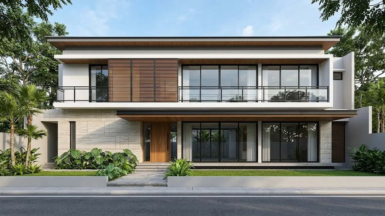 Inspirasi Model Fasad Rumah dengan Aksen Garis Horizontal