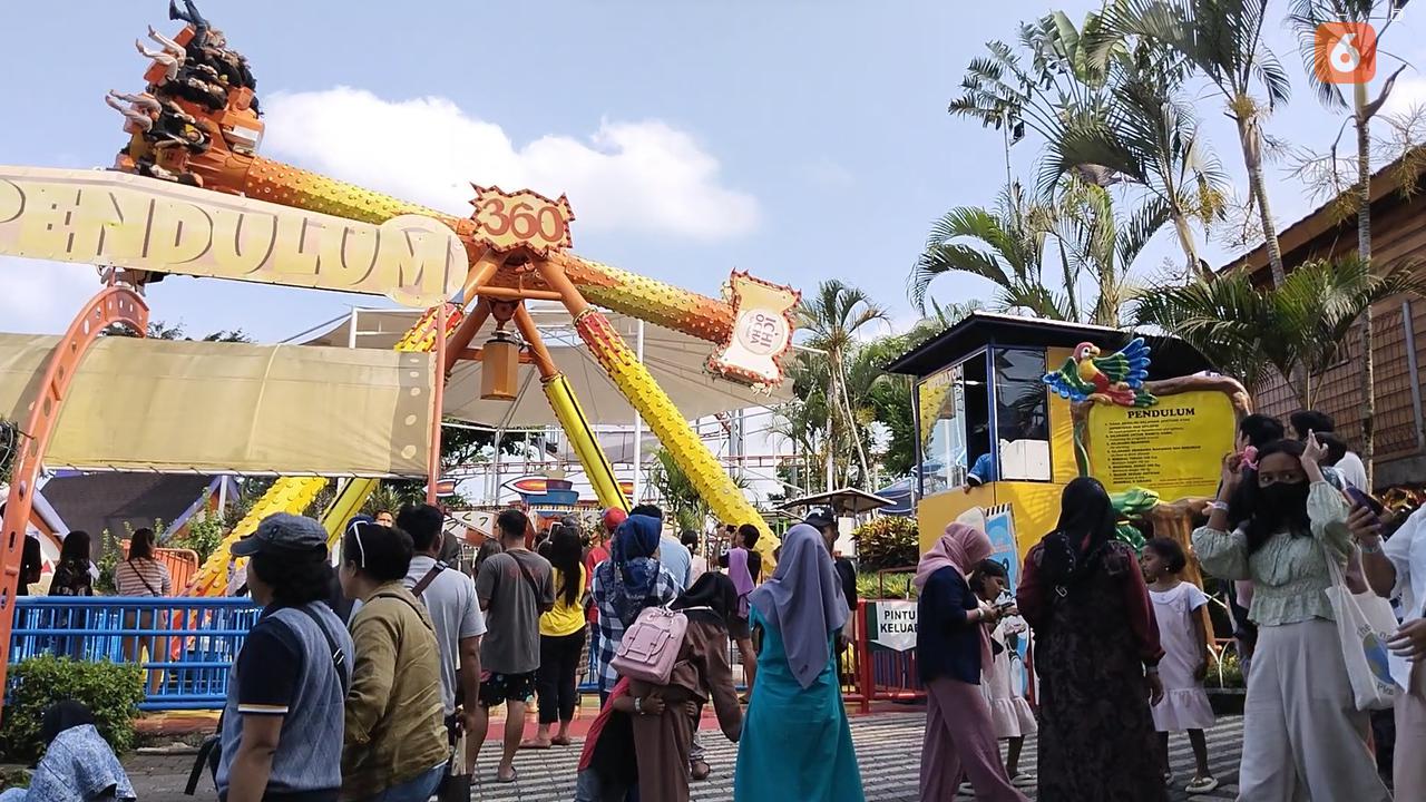 Suasana libur Lebaran di Jatim Park 1. (Belinda Firda/Liputan6.com)
