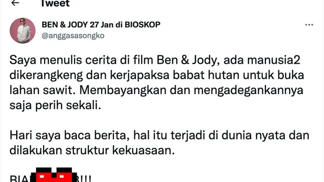 Cuitan Angga Dwimas Sasongko. (Foto: Dok. Twitter @anggasasongko)