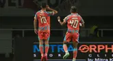 Pesepak bola Persib Bandung Mariano Peralta melakukan selebrasi setelah mencetak gol ke gawang Garudayaksa FC dalam pertandingan pekan ketujuh BRI Super League 2026/2027 di Stadion Pakansari, Cibinong, Minggu (25/10/2026). Persib menang 2-1 atas tuan rumah. (KLY/Budy Santoso)