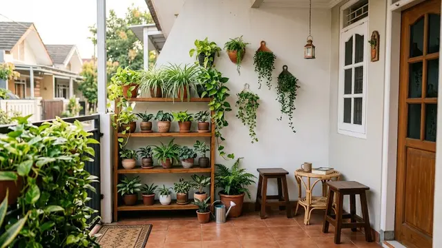 Ide Taman Kecil di Teras Rumah Sempit