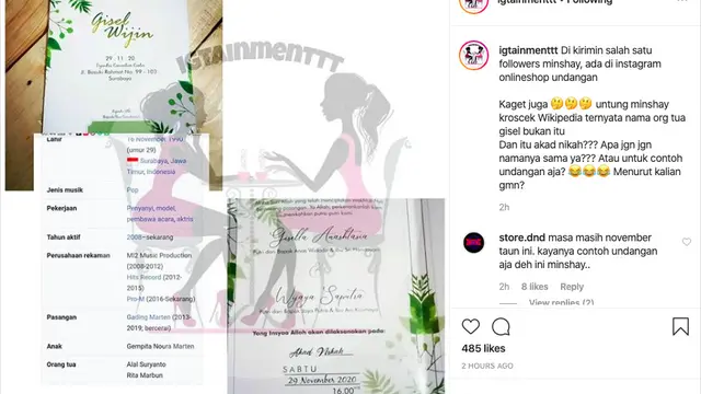 Undangan Gisella Anastasia dan Wijin