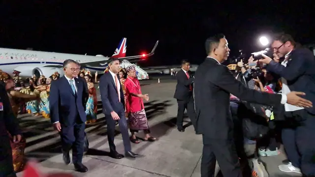 PM Inggris Rishi Sunak tiba di Bali untuk G20 Summit.