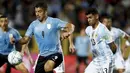 Luis Suarez. Timnas Uruguay sementara hanya dibawanya menempati posisi ke-6 di zona Conmebol. Total telah tampil dalam 3 edisi Piala Dunia berurutan mulai 2010 hingga 2018 dengan mencetak 7 gol dan 4 assist dari 13 laga. (AP/Pool/Matilde Campodonico)