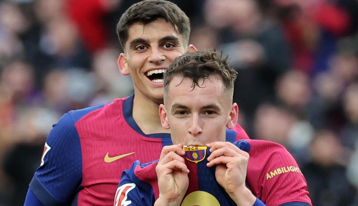 Empat menit berselang atau pada menit ke-29, Marc Casado menggandakan keunggulan Barcelona atas Real Sociedad. (LLUIS GENE/AFP)