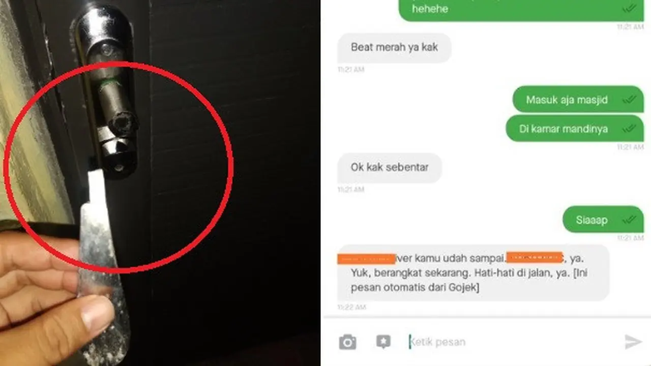 terkunci di masjid, minta bantuan driver ojol