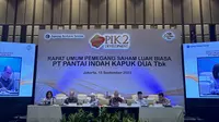 Rapat Umum Pemegang Saham Luar Biasa (RUPSLB) PT Pantai Indah Kapuk Dua Tbk (PANI), Jumat (15/9/2023). (Foto: Liputan6.com/Elga N)