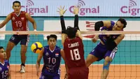 Timnas Bola Voli Putra Indonesia kembali menjuarai putaran kedua SEA V League 2023 setelah tak terkalahkan dalam 3 laga, mengulangi capaian pada putaran pertama di Sentul, Bogor. Dalam laga terakhir putaran kedua, Hendra Kurniawan dan kolega yang hanya membutuhkan satu set kemenangan, mampu comeback dan membungkam Thailand setelah sempat tertinggal di dua set awal dengan skor 3-2 (25-27, 20-25, 25-21, 25-21 dan 15-9) di Santa Rosa Sports Complex, Laguna, Filipina, Minggu (30/7/2023). (Phillippines National Volleyball Federation)