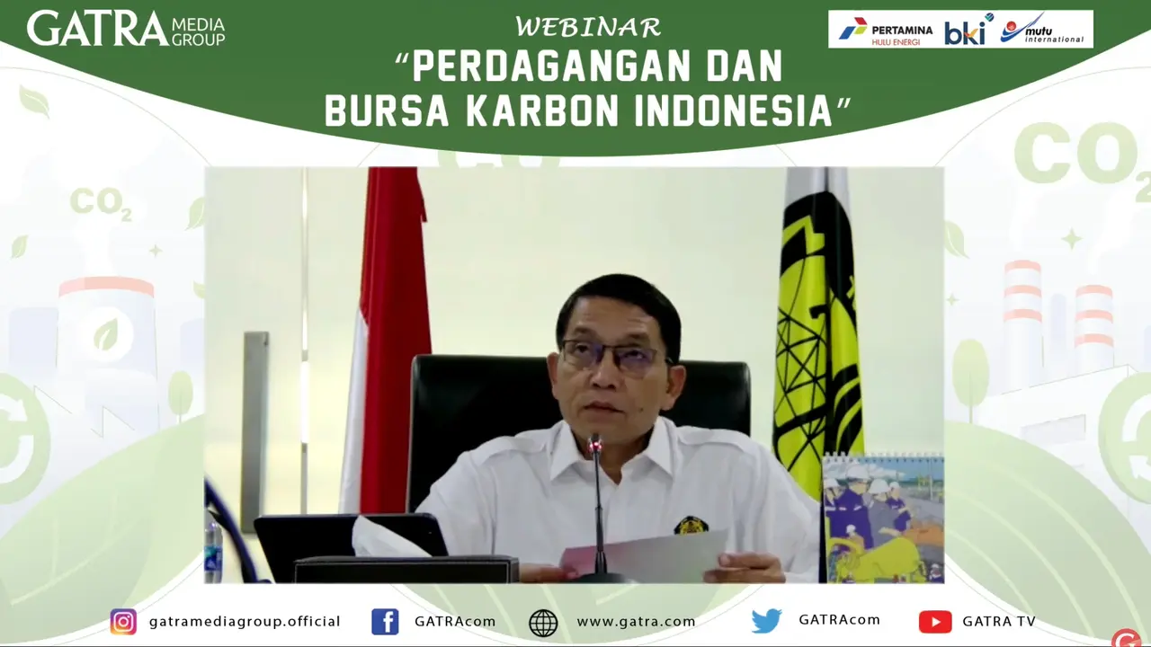 Sekretaris Jenderal Kementerian Energi dan Sumber Daya Mineral (ESDM), Dadan Kusdiana, dalam diksuis perdagangan dan bursa karbon Indonesia 2024, Selasa (23/7/2024). (Tira/Liputan6.com)