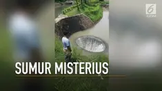 Penampakan sumur misterius di tengah-tengah sungai di Desa Sumberwulu, Probolinggo