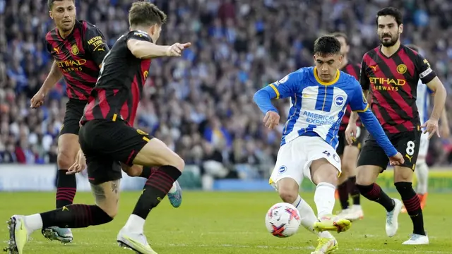 Foto: Melihat Manchester City Kewalahan Dibombardir Brighton and Hove Albion di Liga Inggris