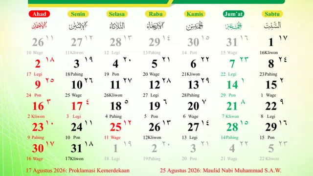 Kalender Hijriah 1447 - 1448 H (Foto: Kemenag RI)