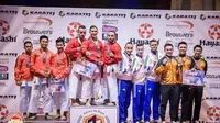 Tim Karate Indonesia meraih medali perak melalui tim kata beregu putra dan medali perunggu diraih oleh Cokorda Istri Agung Sanistya Rani. (Instagram)