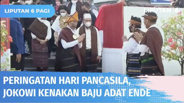 Mengenakan baju adat ende, Presiden Jokowi memimpin jalannya upacara peringatan Hari Lahirnya Pancasila di Lapangan Pancasila Ende, NTT, pada Rabu (01/06) pagi. Presiden dan Ibu Negara mengunjungi kompleks rumah pengasingan Bung Karno di Ende.