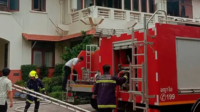 KBRI Bangkok kebakaran. (AP)