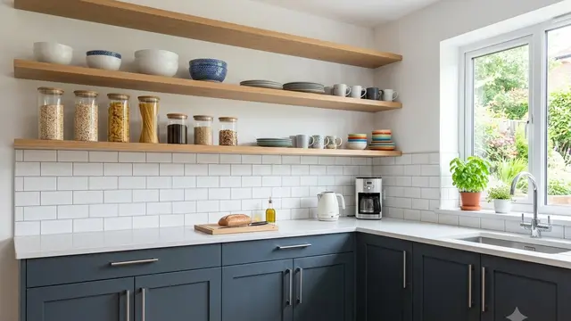 Model Kitchen Set dengan Rak Terbuka yang Mudah Dibersihkan