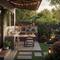 Dapur dengan Dinding Batu Alam. Foto: Gemini