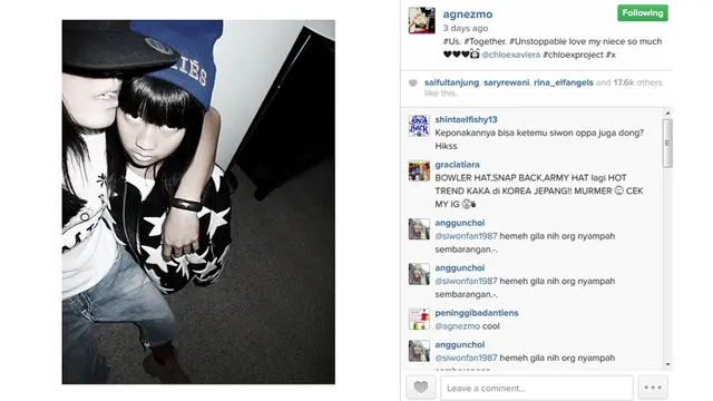 Agnes Monica dan keponakannya 