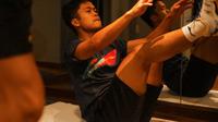 Tunggal putra Indonesia, Anthony Sinisuka Ginting, berlatih di Hotel Scandic, Aarhus, Denmark, Rabu (6/10/2021), jelang perhelatan Piala Thomas 2020. (PBSI)