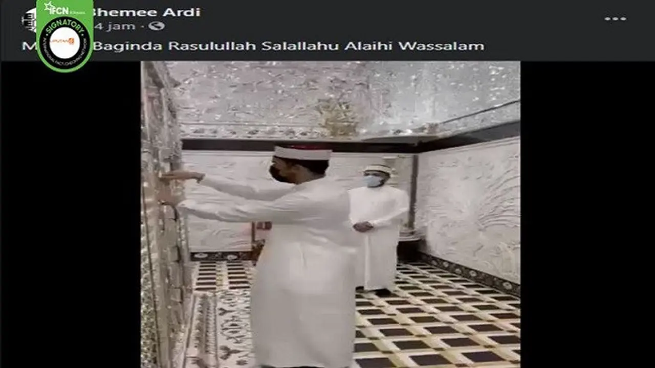 Gambar Tangkapan Layar Video yang Diklaim Makam Nabi Muhammad SAW (sumber: Facebook).