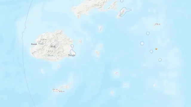 Gempa Fiji. (USGS)
