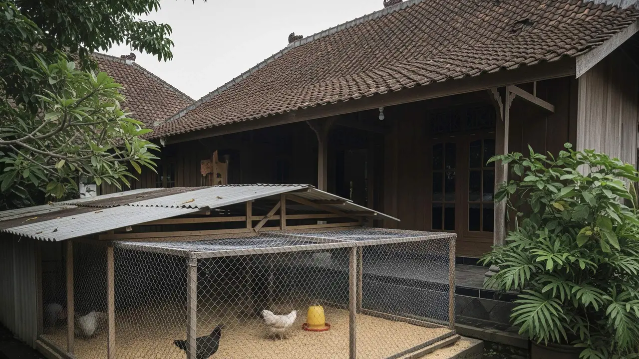 Desain Umbaran Ayam di Samping Rumah Tanpa Mengganggu Tetangga