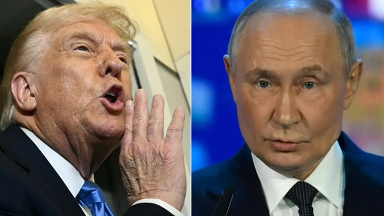 Donald Trump dan Vladimir Putin. Ilustrasi penerapan tarif resiprokal AS yang tak mencantumkan Rusia di dalam daftarnya. (AFP)