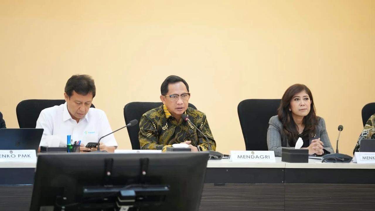 Mendagri saat Rakor Tingkat Menteri Sinkronisasi Koordinasi dan Pengendalian (SKP) Pencegahan dan Penanganan Masalah Kesehatan Jiwa pada Anak dan Remaja.