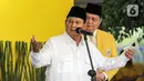 Dalam sambutannya, Prabowo menuturkan Golkar selalu hadir membela Pancasila dan UUD 1945. (Liputan6.com/Angga Yuniar)