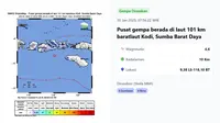 Gempa Hari Ini Kamis 30 Januari 2025 Bermagnitudo 4,6 Menggetarkan Sumba Barat Daya NTT