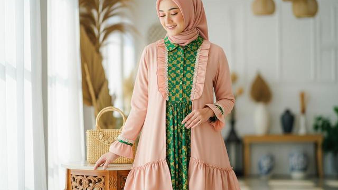 7 Model Gamis Batik dengan Outer Tunik, Gaya Syar'i yang Tetap Modis