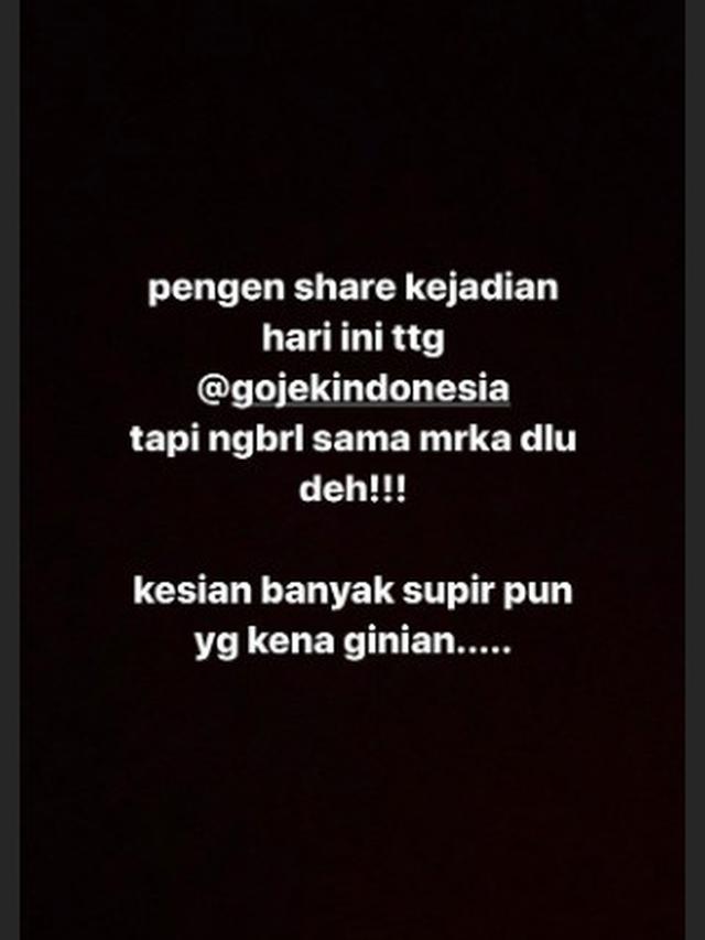 Curhat Aura Kasih soal akun ojek online di Instagram Stories