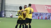 Pemain Persija merayakan gol ke gawang Home United dalam pertandingan babak pertama kualifikasi Liga Champions Asia 2019, Selasa (5/2/2019). Persija menang 3-1 dalam pertandingan itu. (Media Persija)