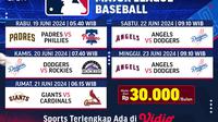 Jadwal Live Streaming Major League Baseball di Vidio Pekan Ini, 19-23 Juni 2024. (Sumber: dok. vidio.com)