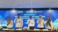 Konferensi pers Kinerja Kuartal III 2023 Jasa Marga, Senin (4/12/2023). (Liputan6.com/Elga N)