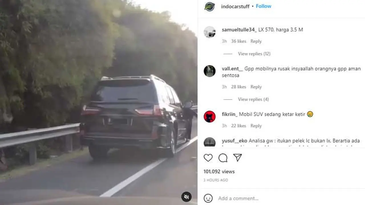 SUV mewah Lexus alami lepas roda di jalan tol
