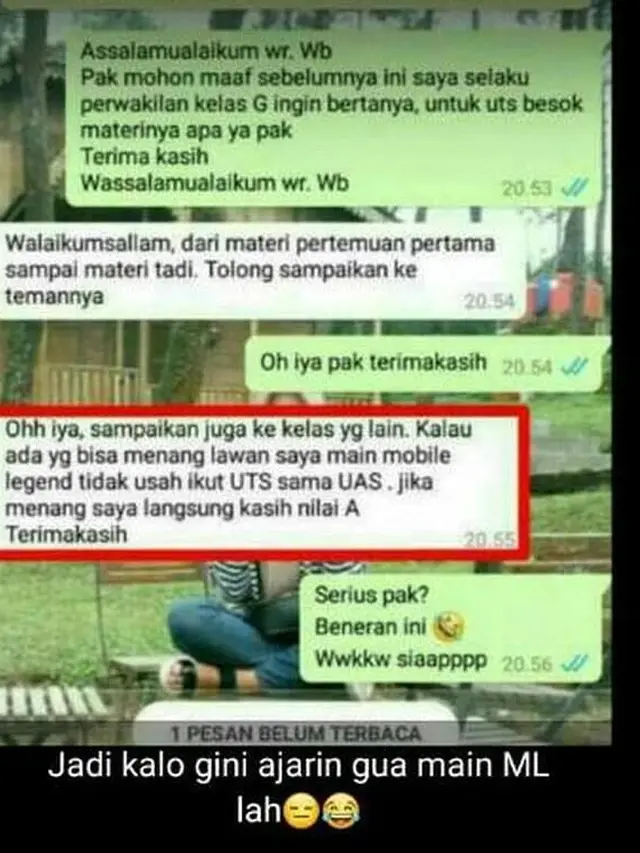 chat kocak mahasiswa dan dosen (foto: brilio)